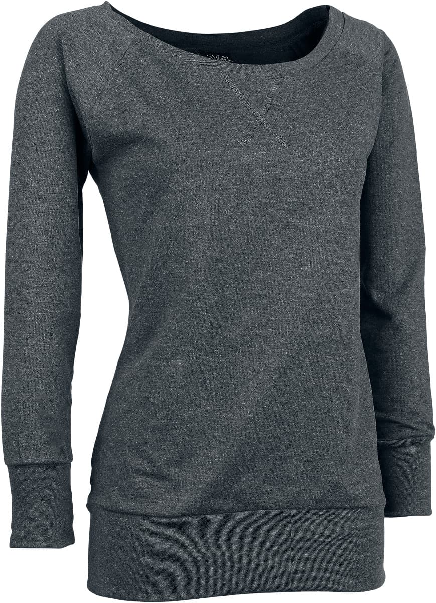 Sweat-shirt  de Urban Classics - Sweat col rond large - S - 3XL - pour Femme - anthracite