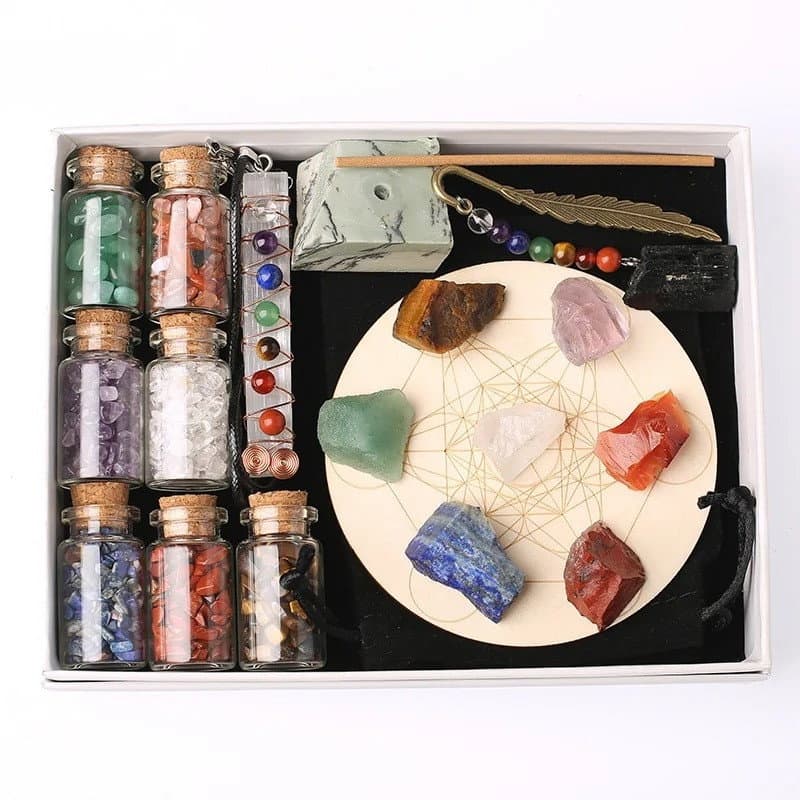 Cristaux colorés et pierres de chakra