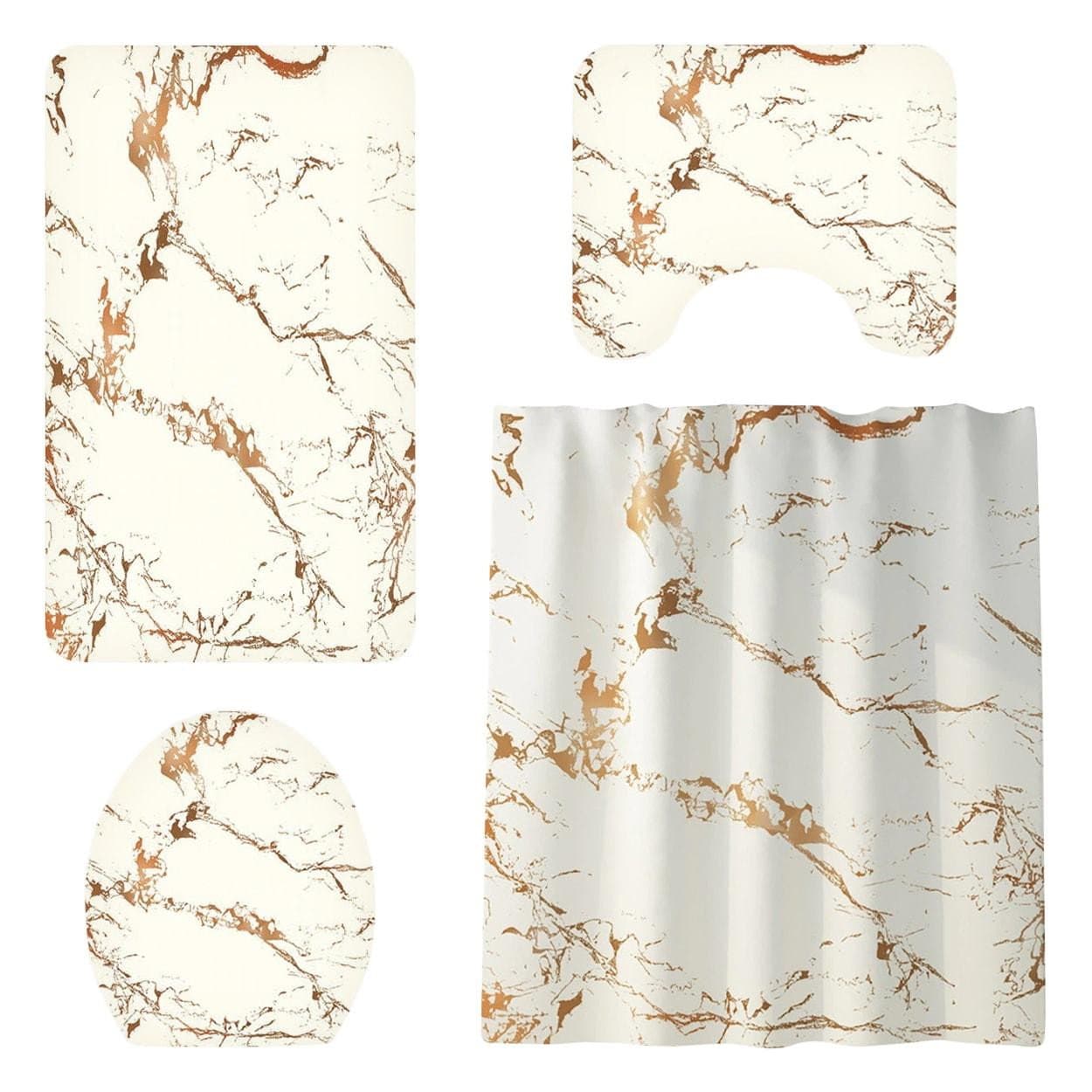 4x Tessili per la Decorazione del Bagno - Beige