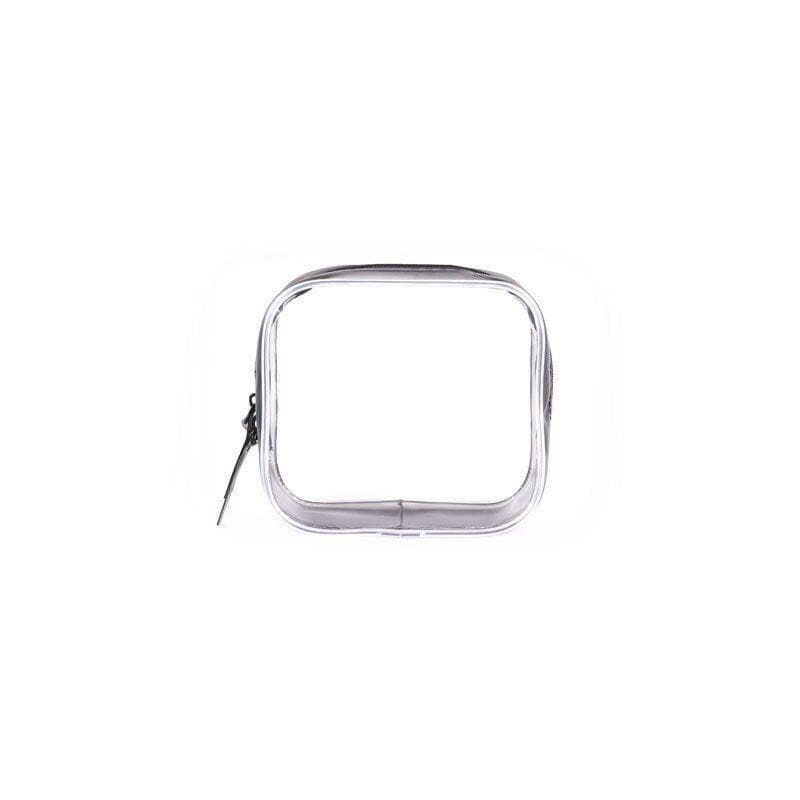 Borsa da toilette, piccola, trasparente - grigia