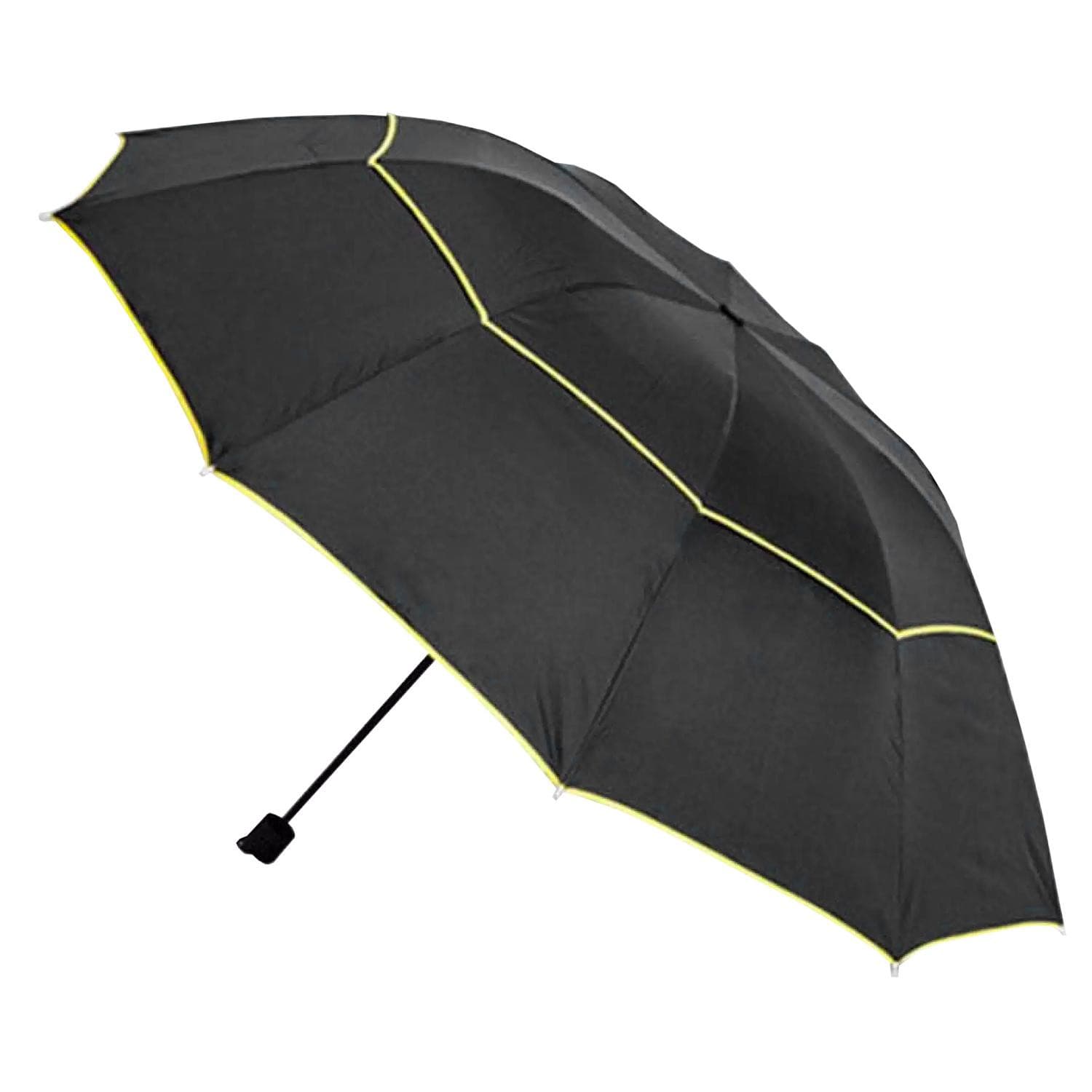 Ombrello, Compatto - 130 cm - Nero / Giallo