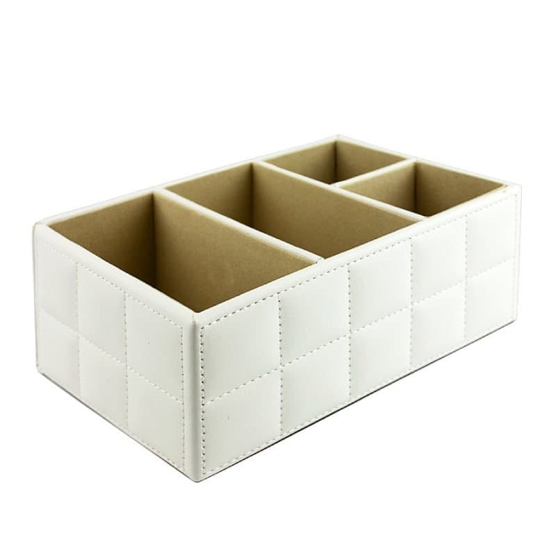 Scatola organizer in pelle PU, bianca