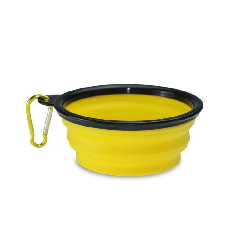 Ciotola per acqua pieghevole per cani - gialla