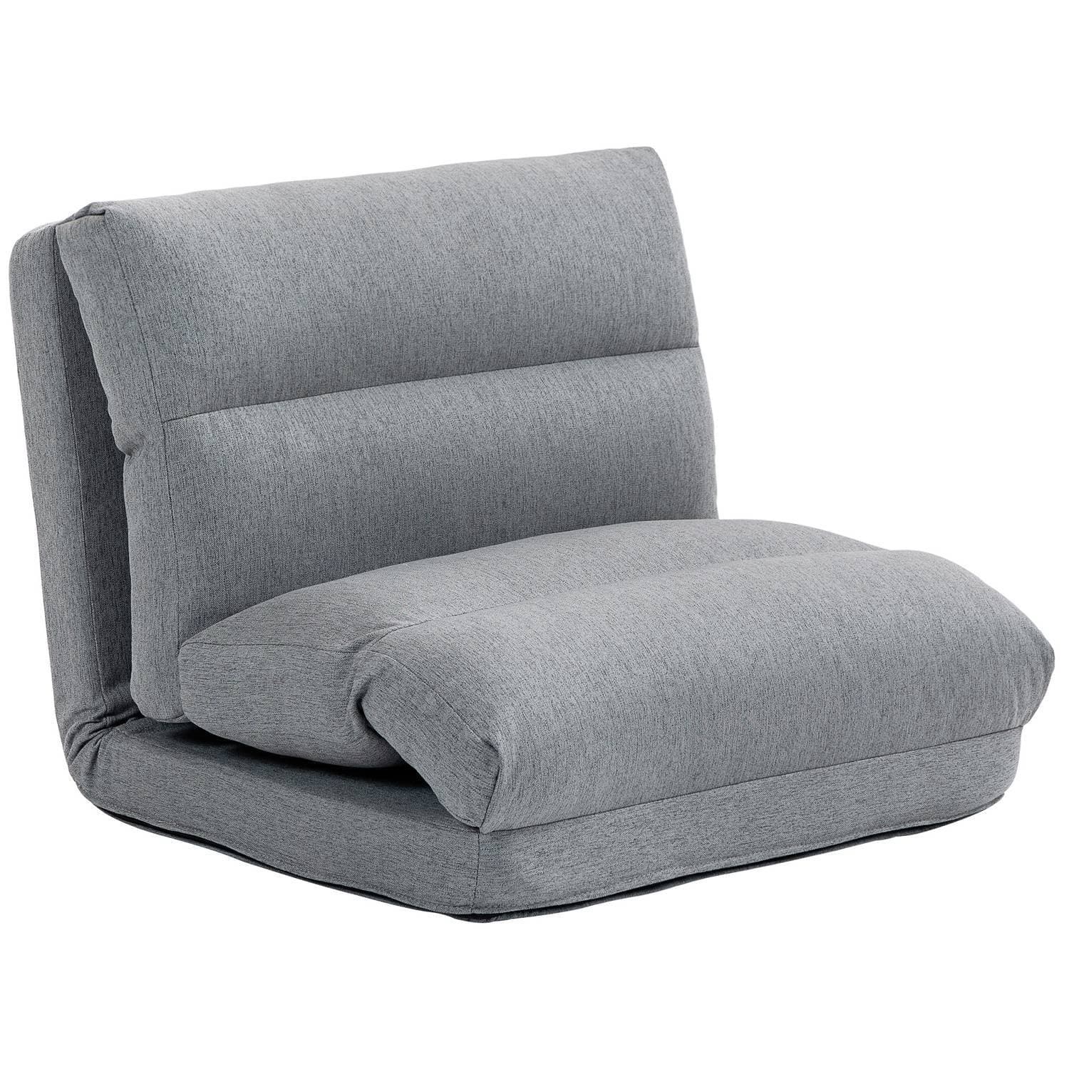 Chaise de sol pliante avec dossier réglable gris