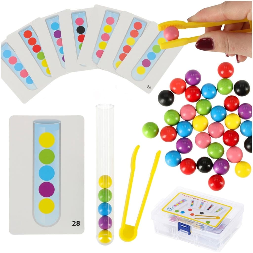 Buntes Montessori-Puzzle mit Lernbällen