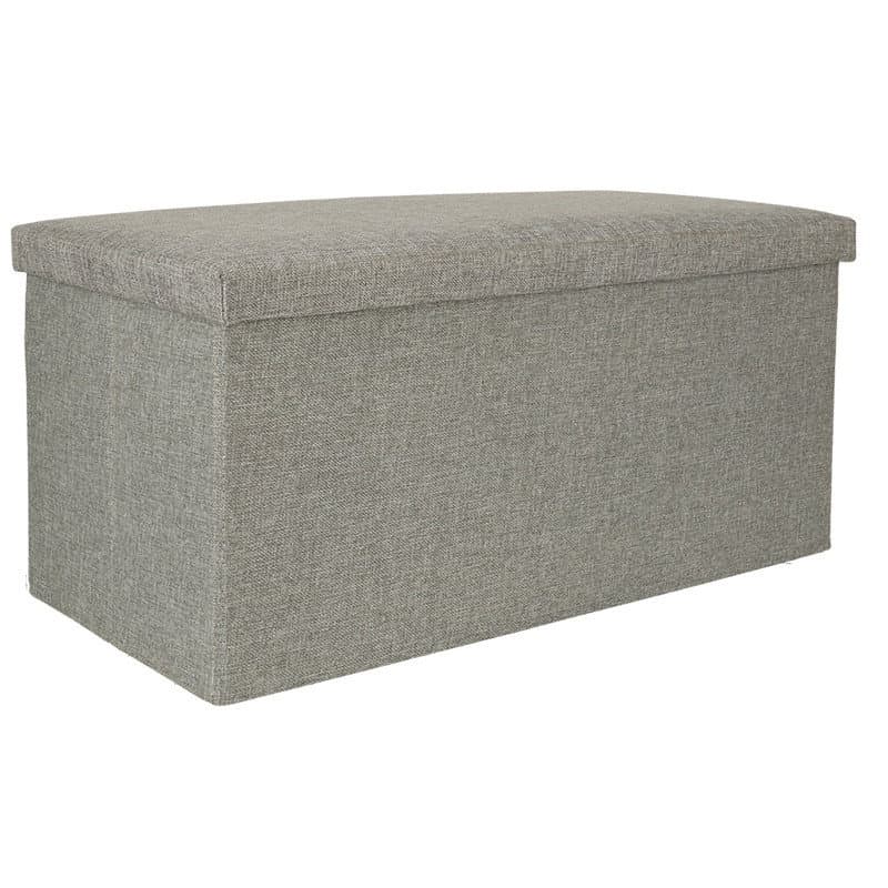 Grauer faltbarer Aufbewahrungshocker 76x38x38 cm