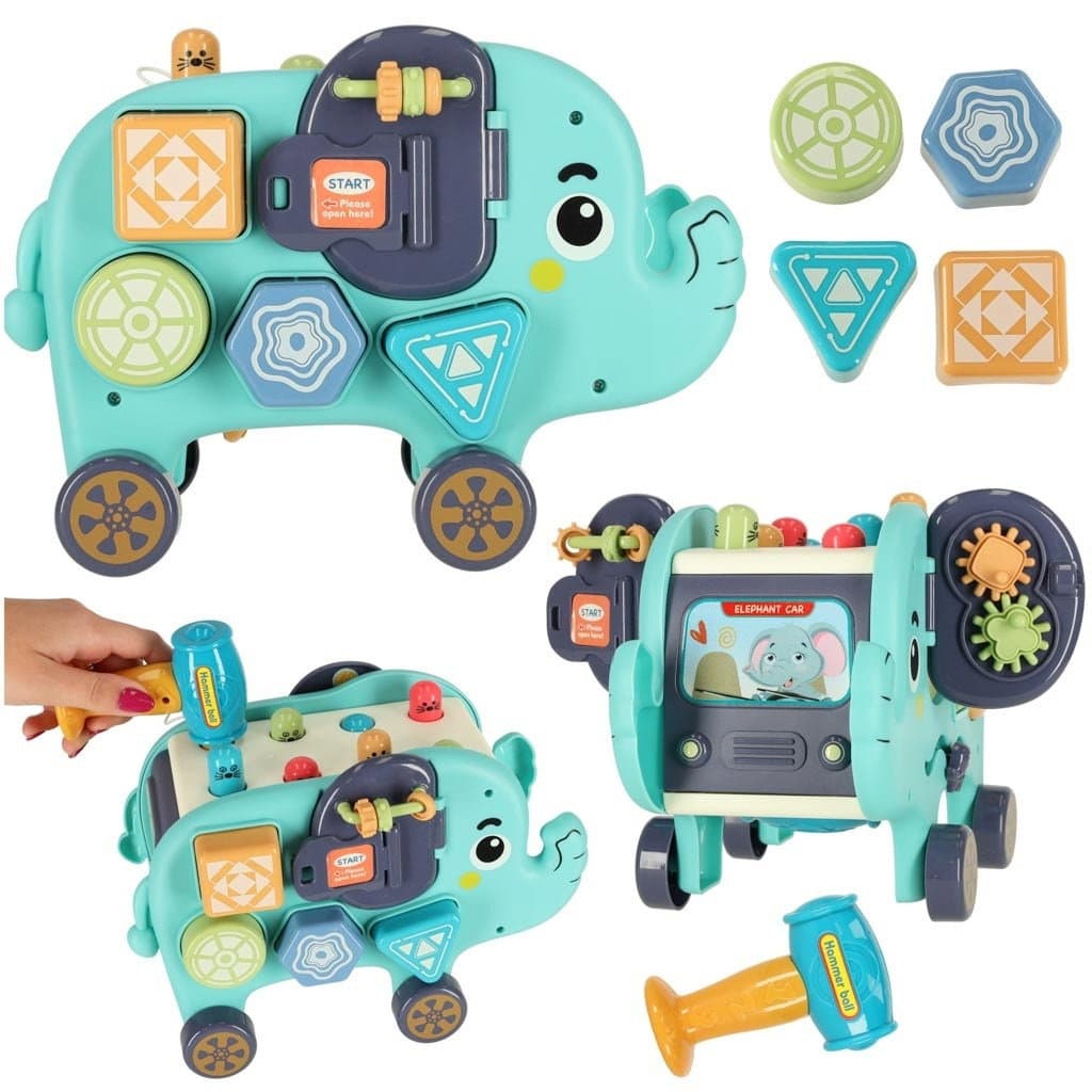 Montessori Elefantensortierer mit Hammer 26 cm