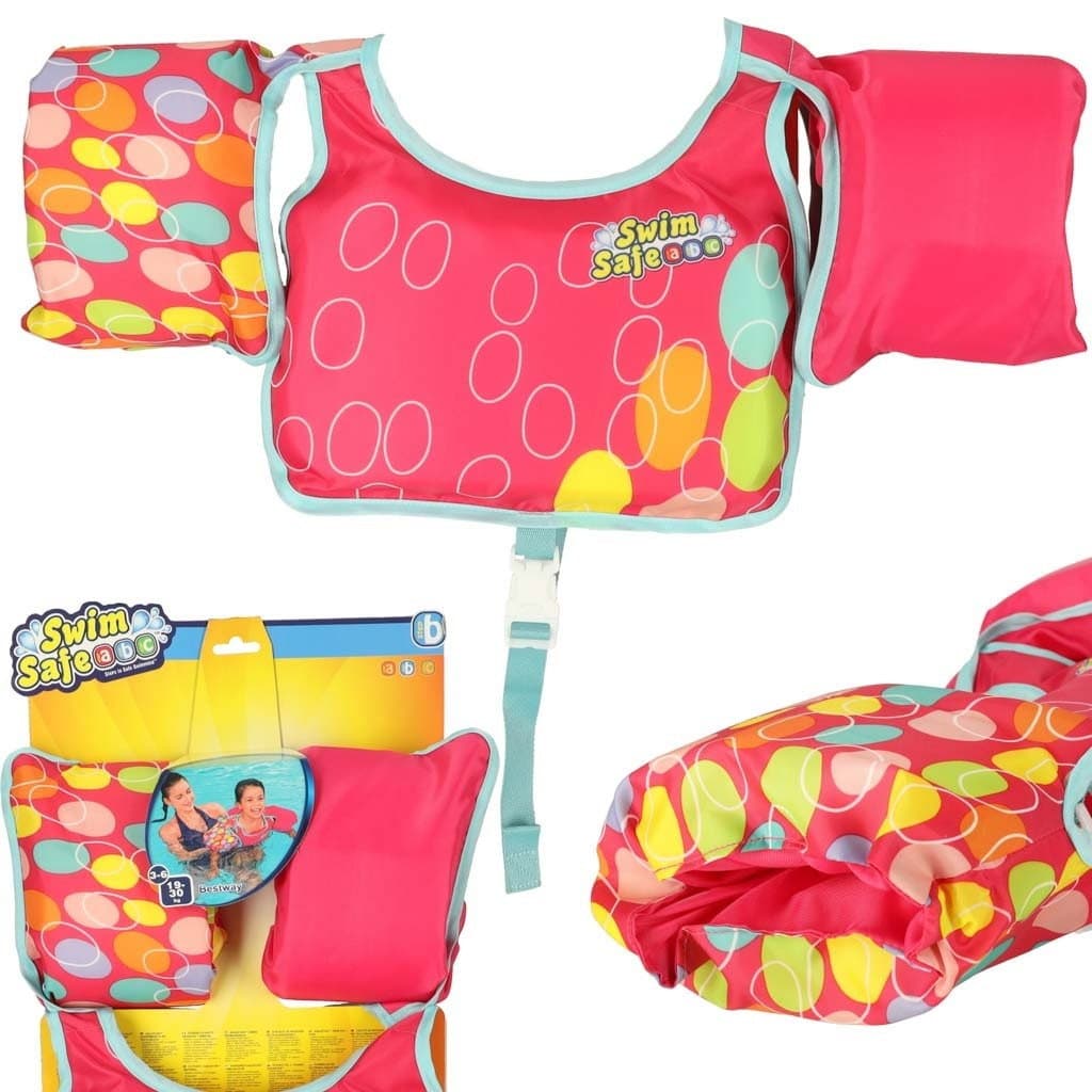Gilet da bagno rosa per bambini con maniche