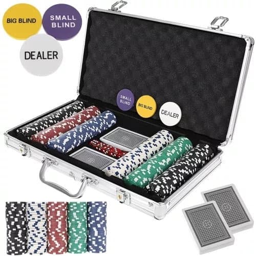 Pokerset 300 Chips im Aluminiumkoffer – Komplettset