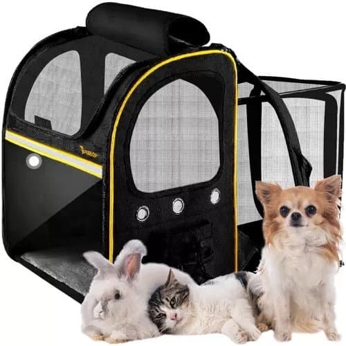 Zaino per animali ventilato con tasche extra