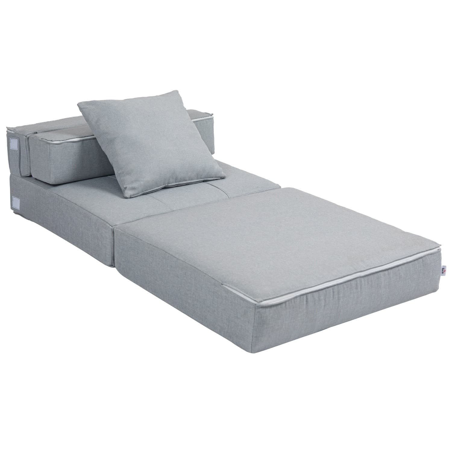 Canapé-lit pliant 2 en 1, Fauteuil Relax gris clair