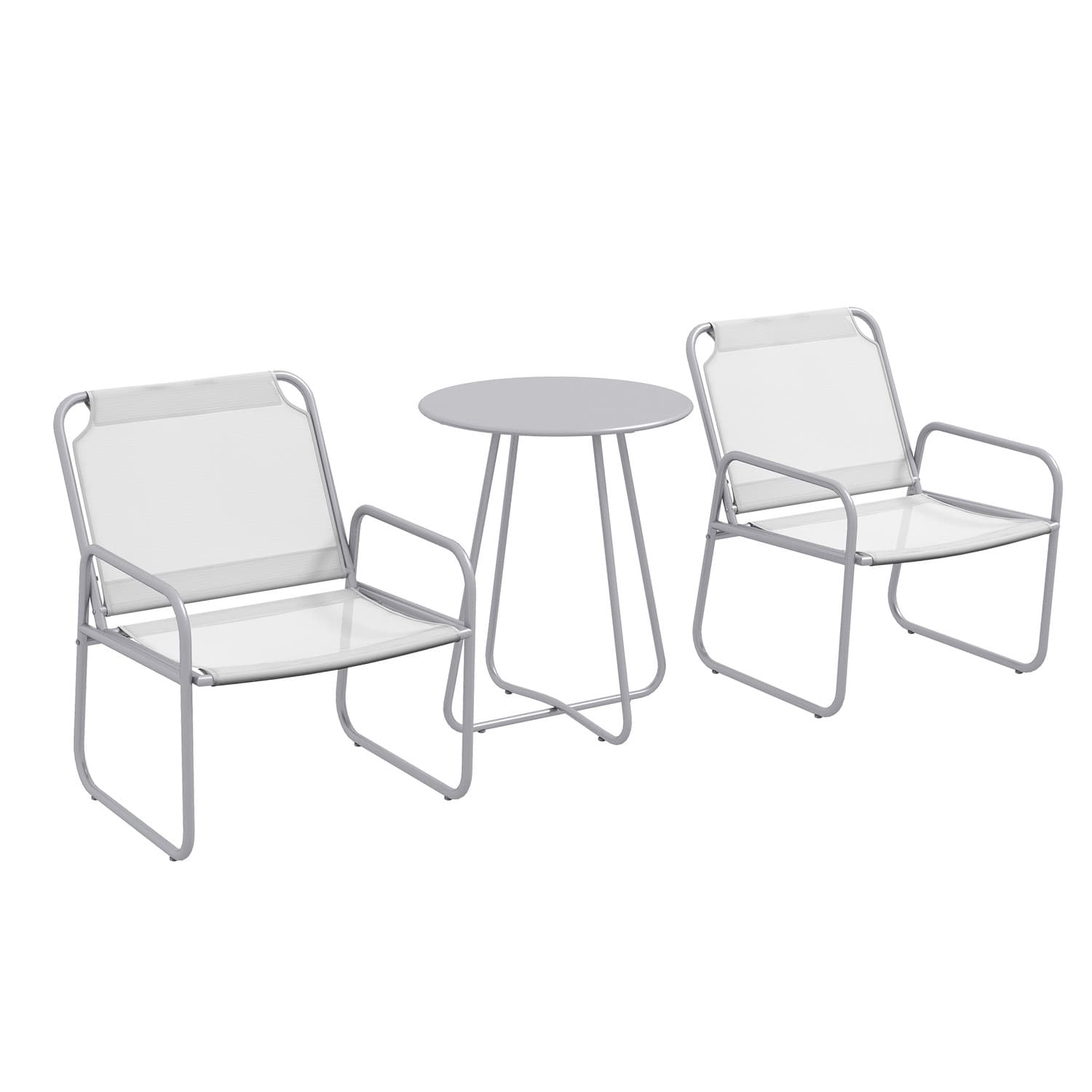 Hellgraues Bistro-Set für Balkon und Garten