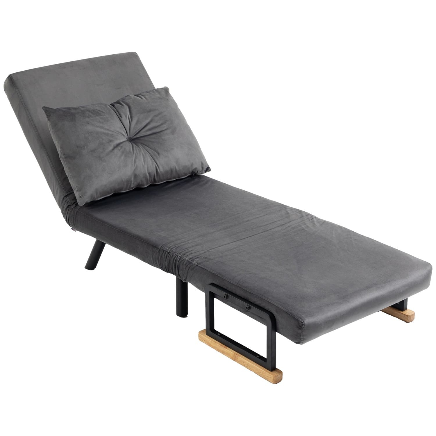 Canapé gris foncé avec fonction lit aspect velours
