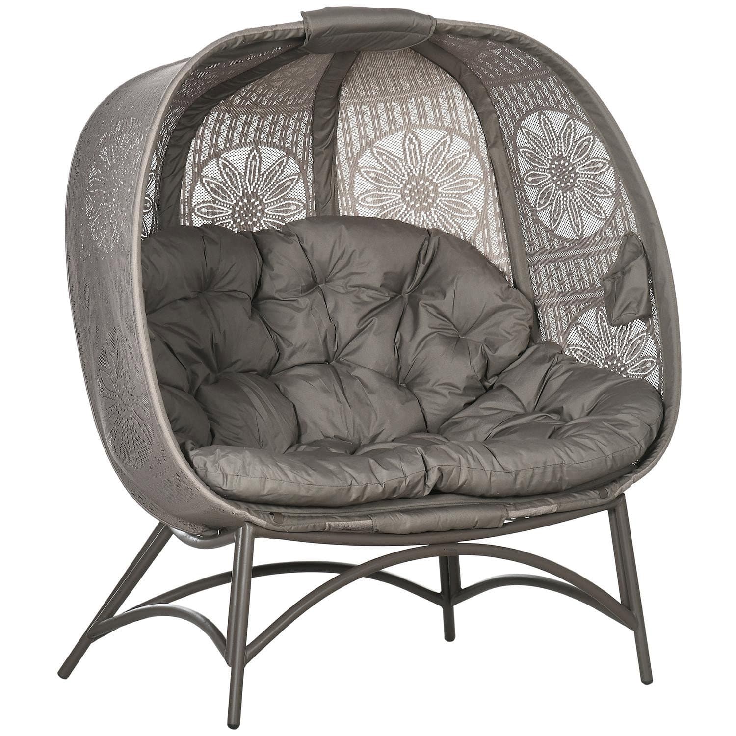Chaise de jardin pliante 2 places avec coussin