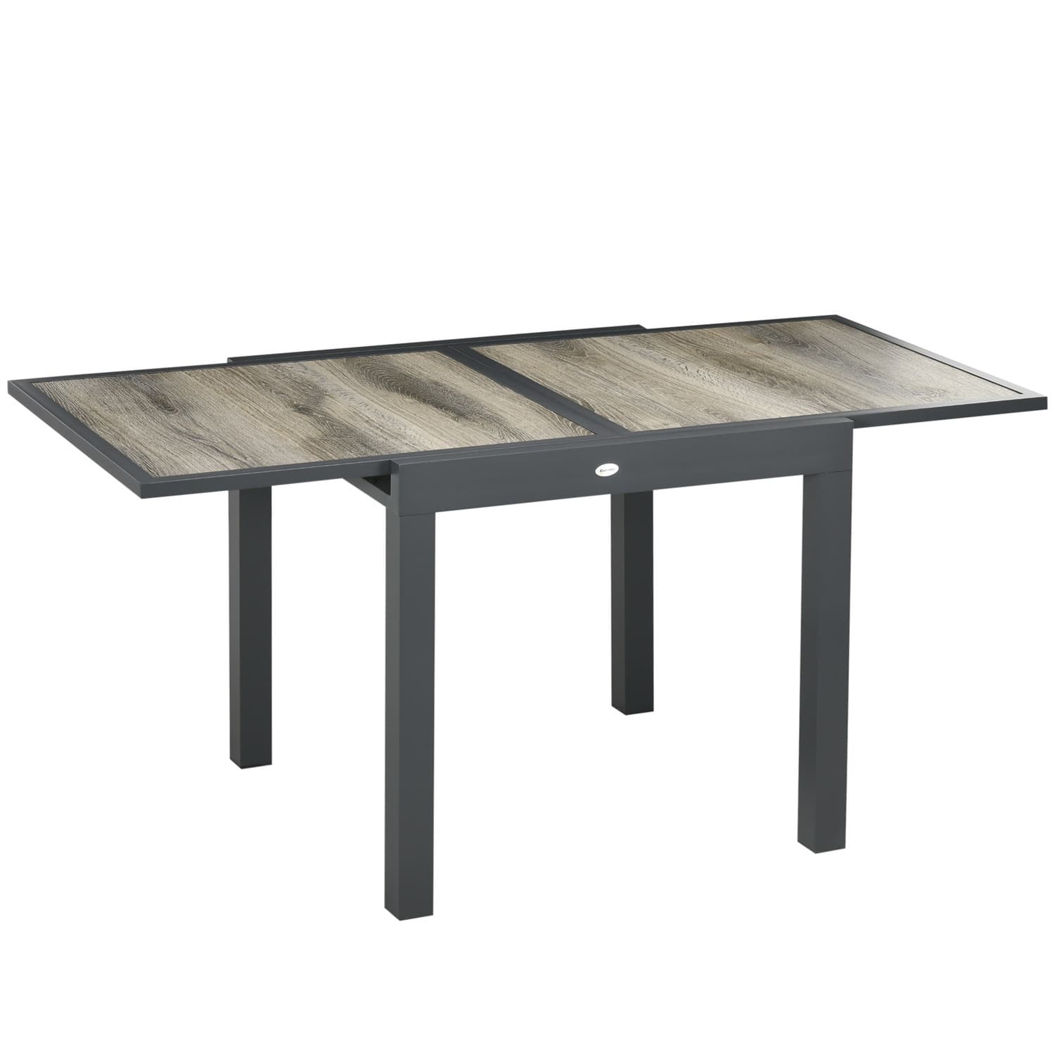 Table de jardin extensible aspect bois, beige/gris