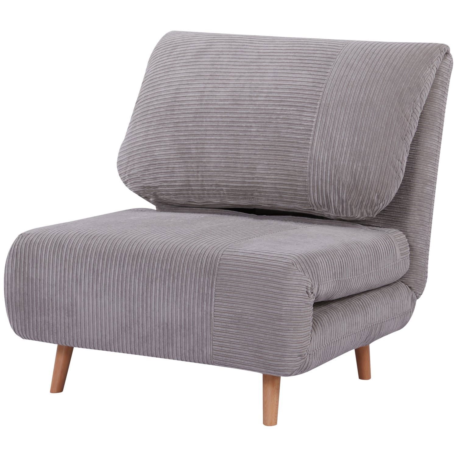 Canapé-lit réglable 2 en 1 en polyester gris clair
