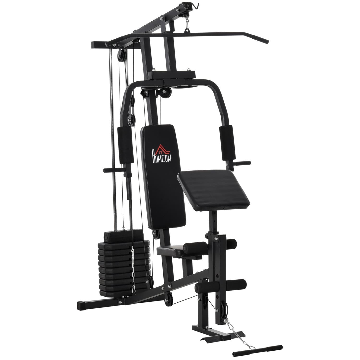 Multigym Fitnessstation mit Gewichten, Black Steel