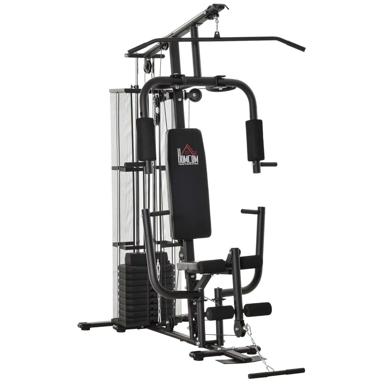 Multigym con pesi, lat pulldown e leg curl