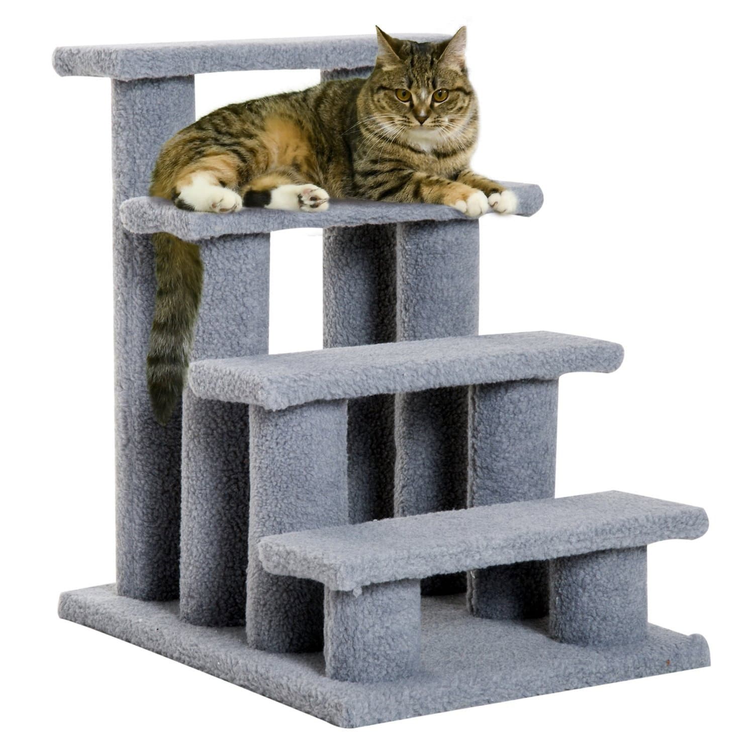 Escalier animal gris 4 marches pour chat et chien