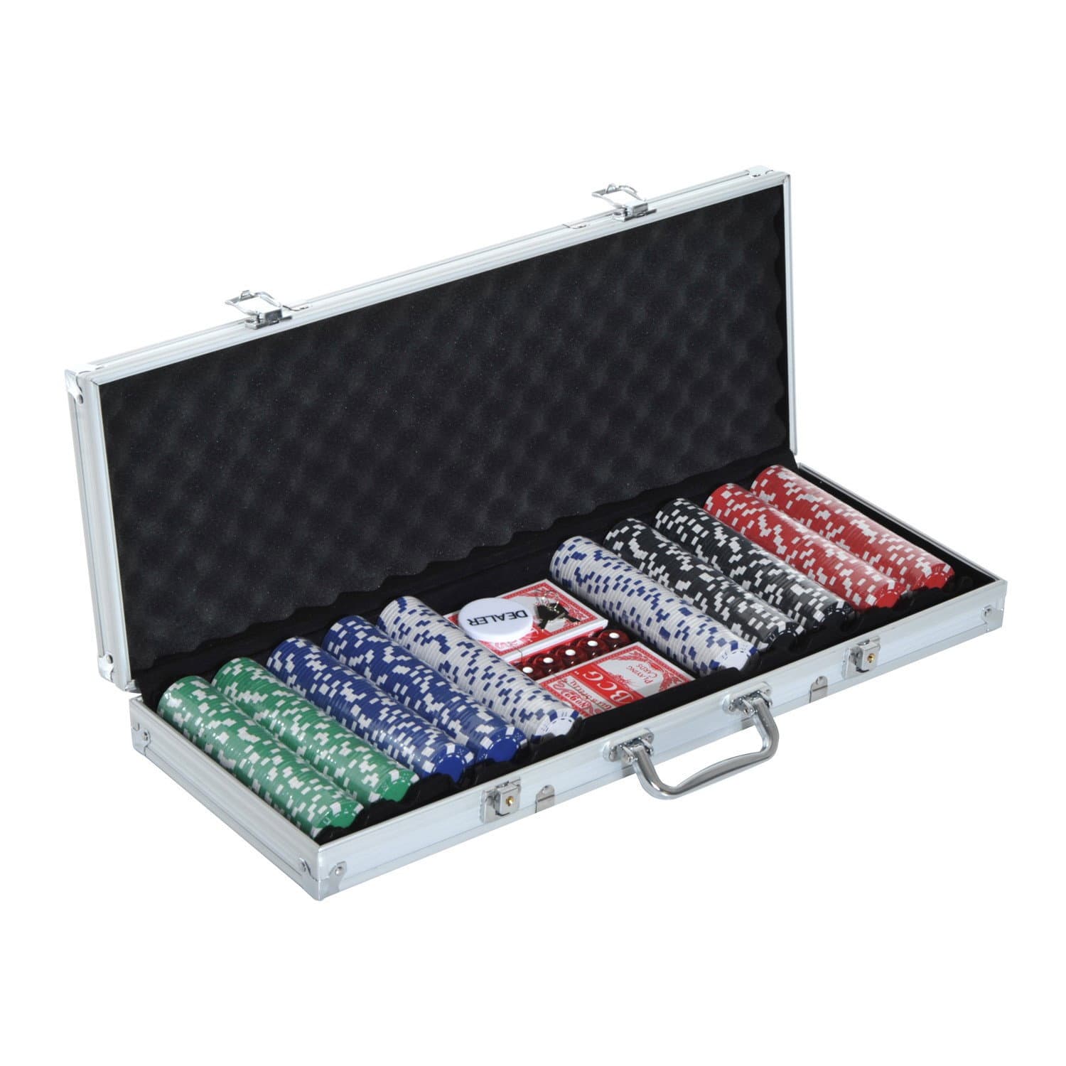 Pokerkoffer mit 500 Chips und Aluminiumkoffer