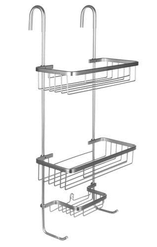 Etagère de douche murale finition argent