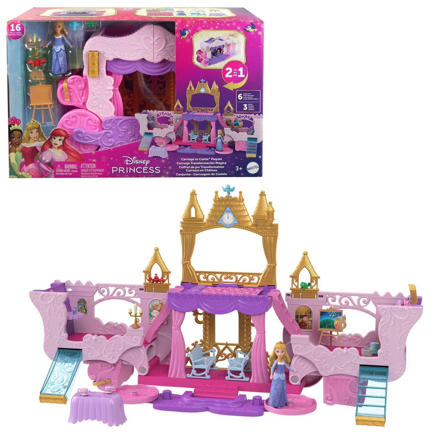 Disney Princess Kleine Puppenwagen Zum Schloss