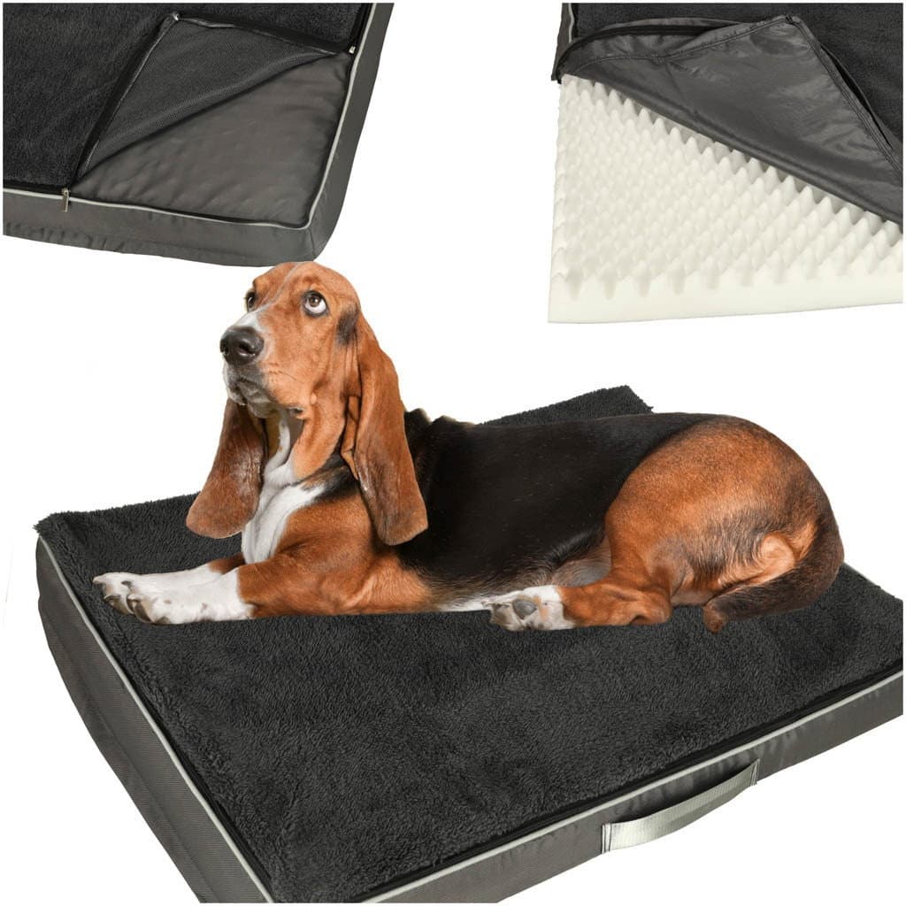 Letto per cani ortopedico grigio 90x70x10 cm