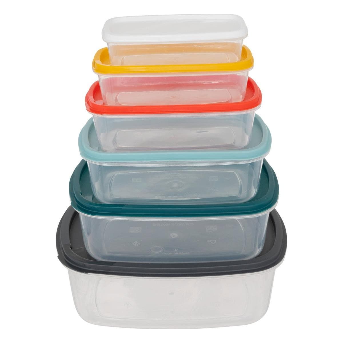 Bunte Aufbewahrungsboxen im 6er-Pack - mehrfarbig