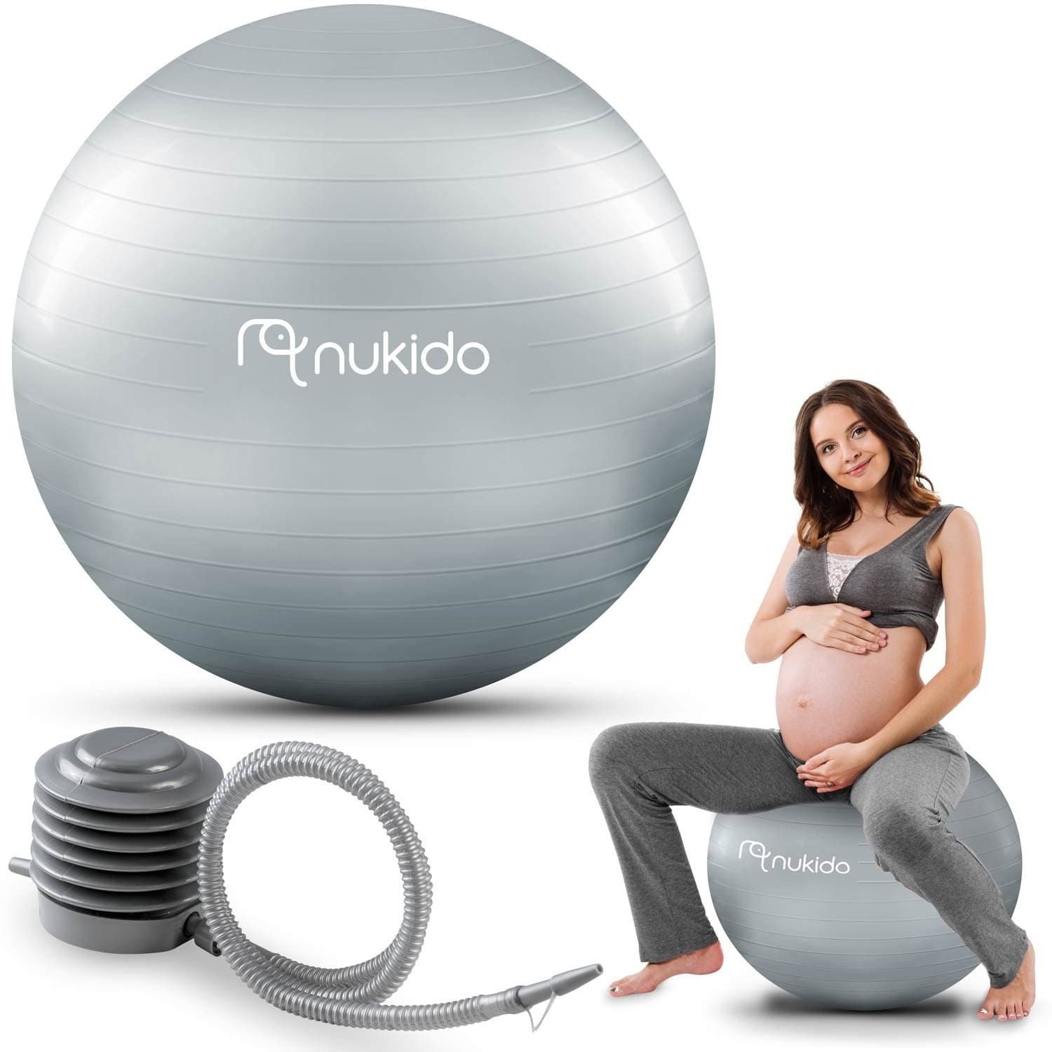 Ballon de grossesse pour aérobic 65 cm NS-951 gris