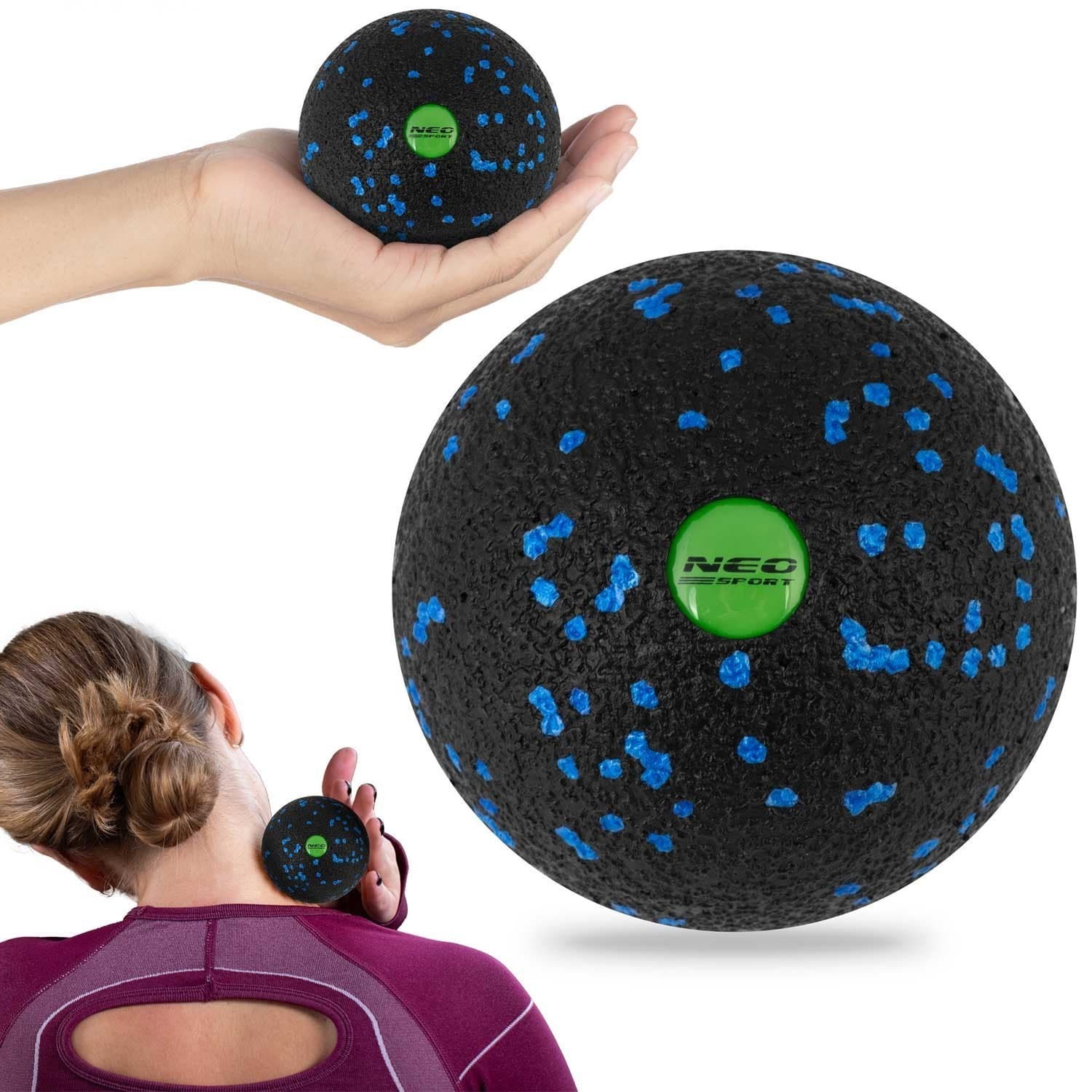 Palla da massaggio e fitness NS-965 nera/blu