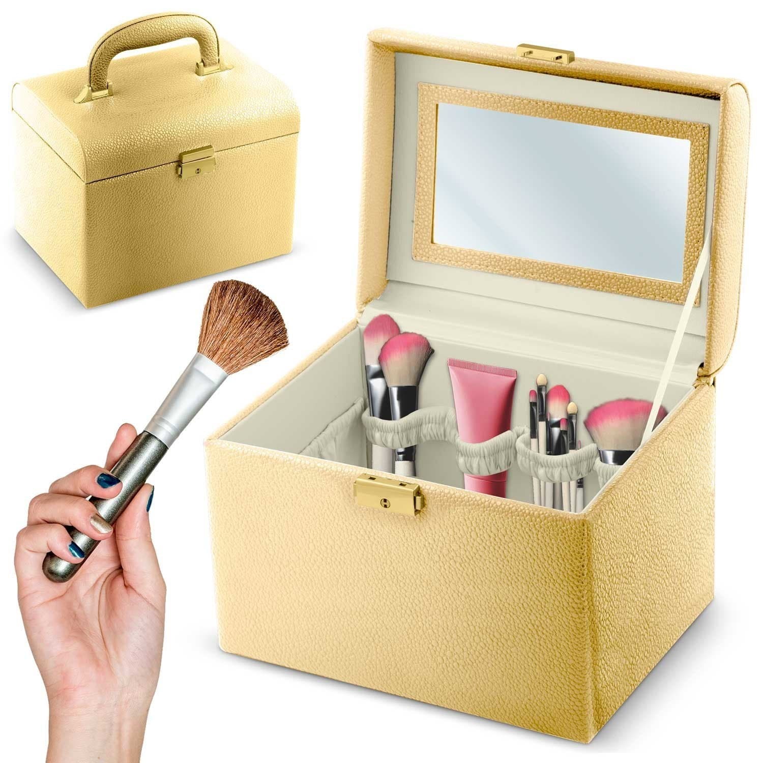 Elegante custodia cosmetica dorata Massido MS-706