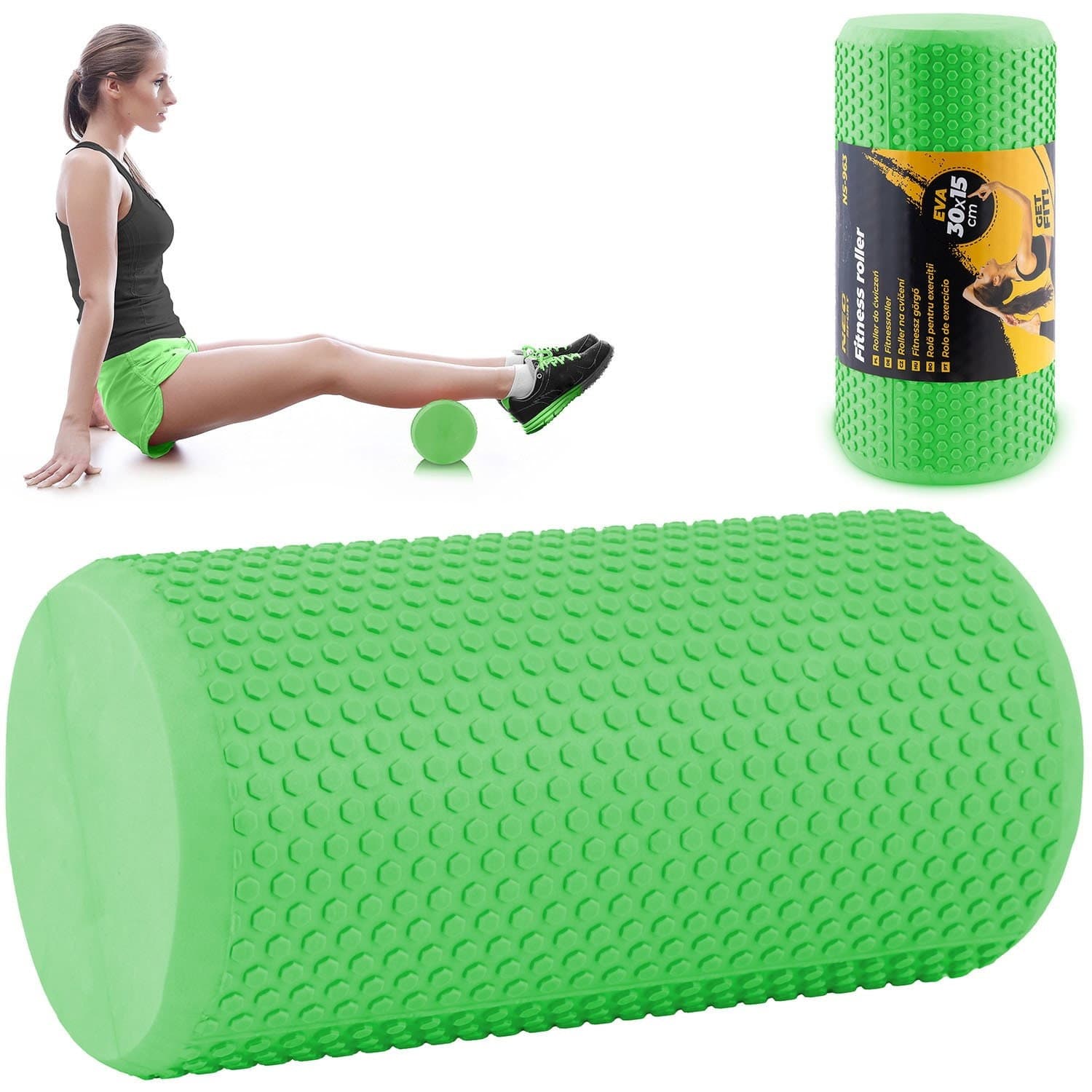 Rullo per esercizi a rulli EVA NS-963 verde