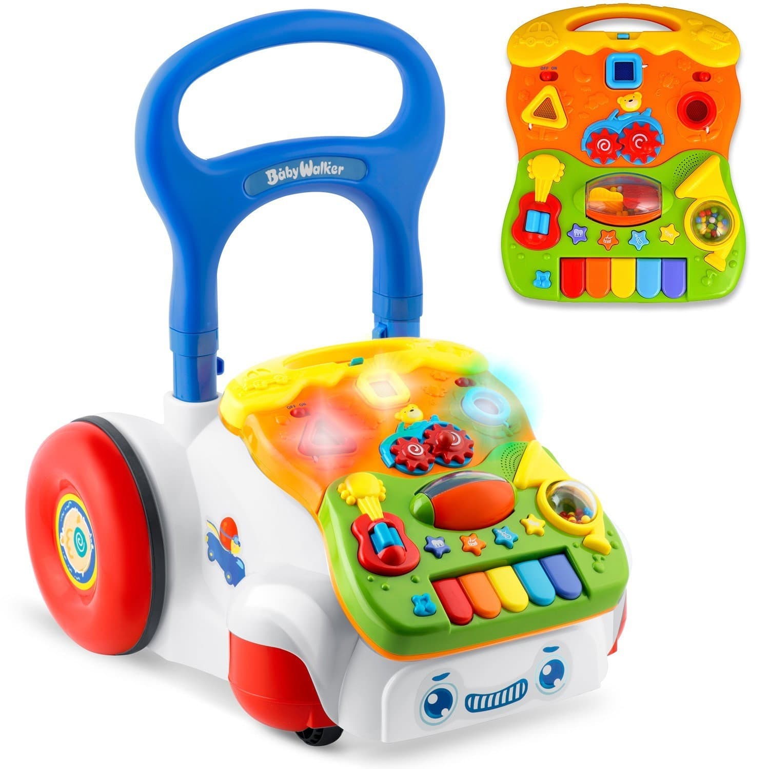 Trotteur éducatif musical 2 en 1, blanc, dès 6 mois