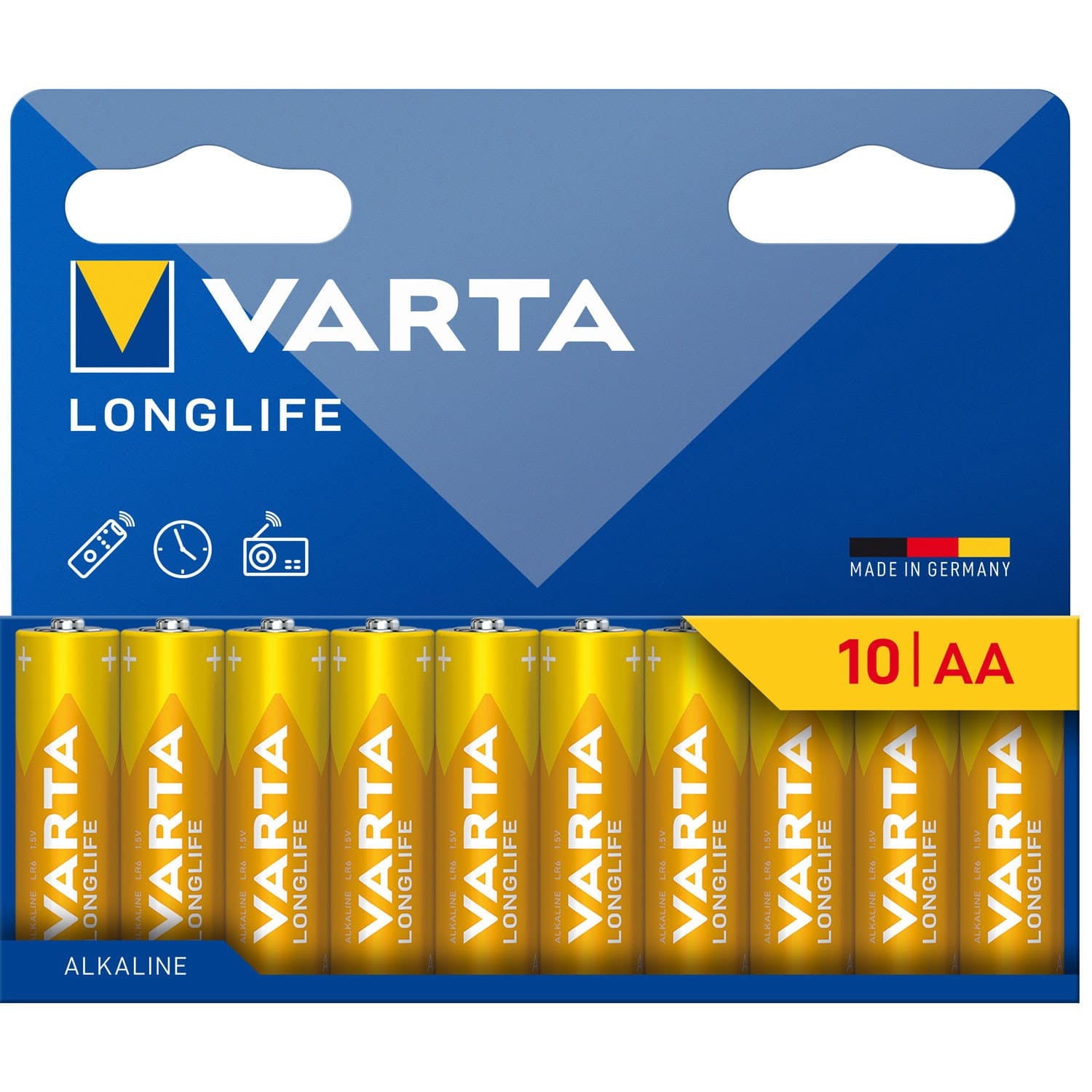 Lot de 10 piles AA/LR06 longue durée