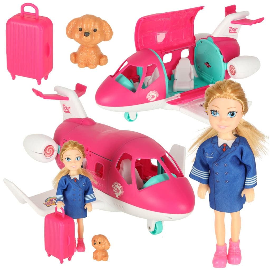 Flugzeug-Klapppuppenzubehör – Stewardess-Set