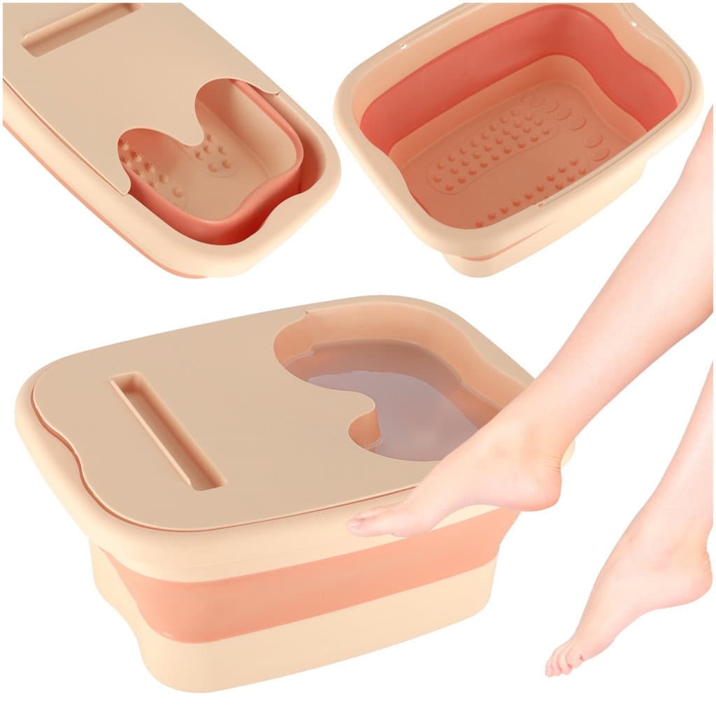 Fußwasch-Massageschale – Silikon, faltbar, mit Laschen