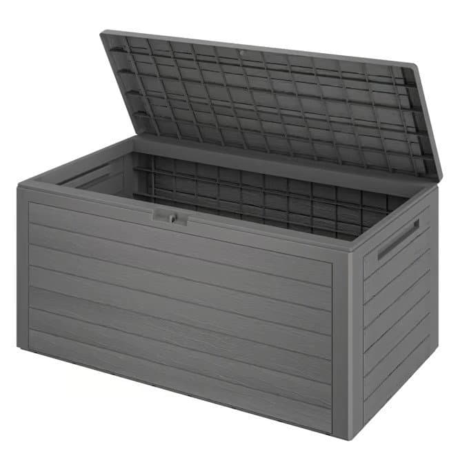 Gartenbox 280 l – Grau, Klappdeckel, abschließbar