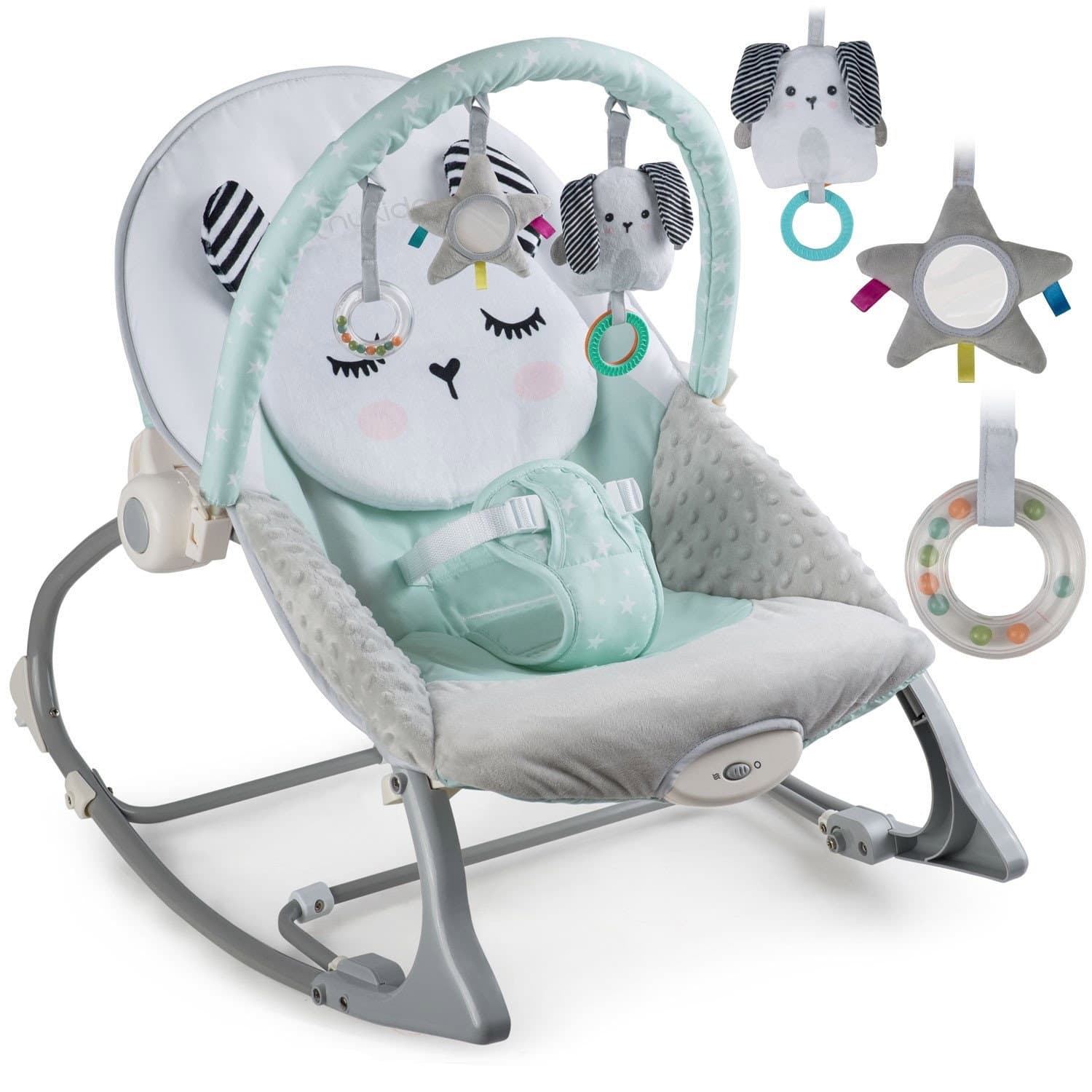 Transat bébé vibrant – Menthe, confort multifonction