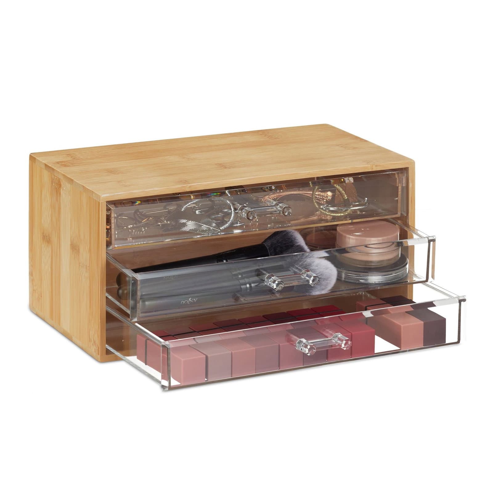 Organisateur de maquillage en bambou
