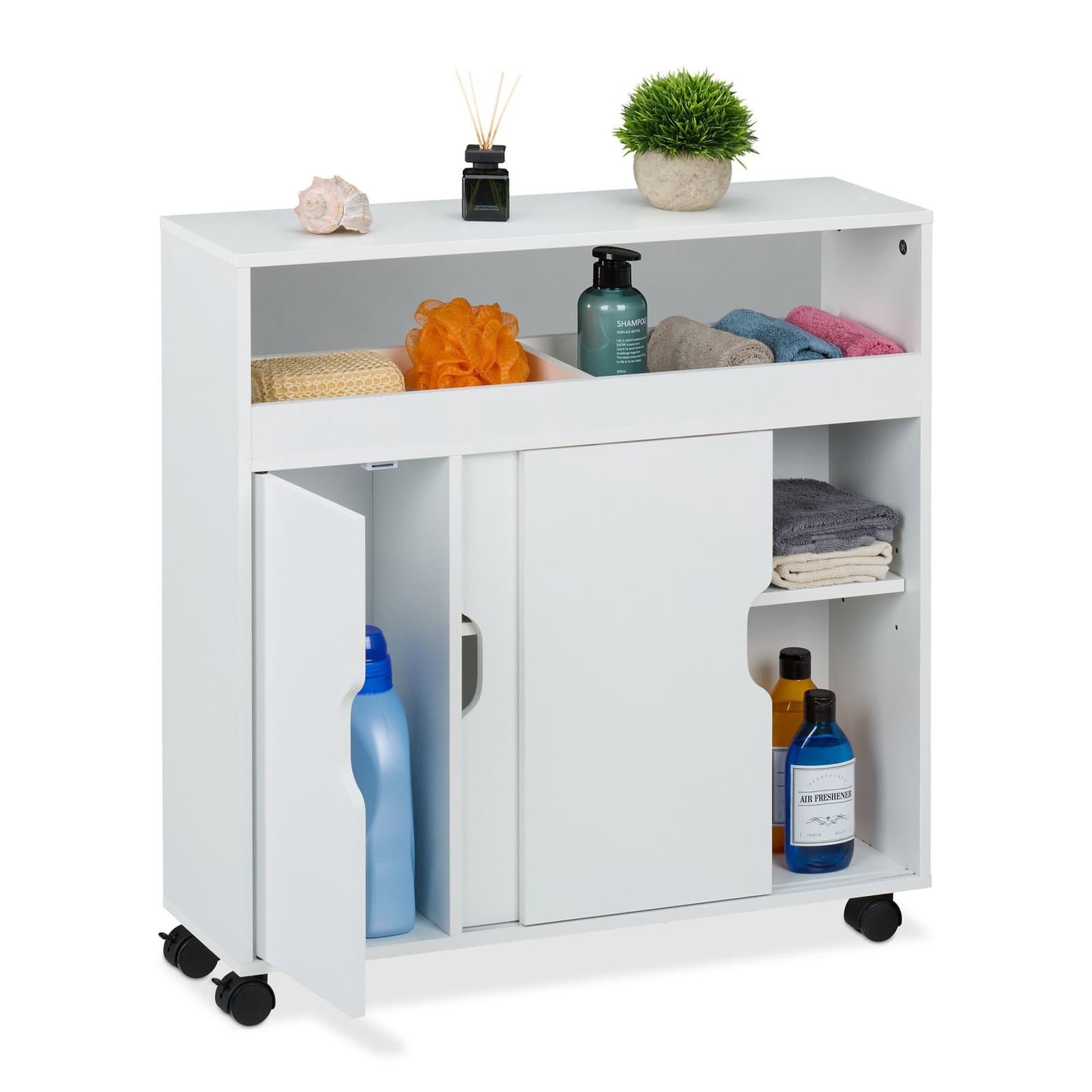 Armoire de niche avec compartiments ouverts