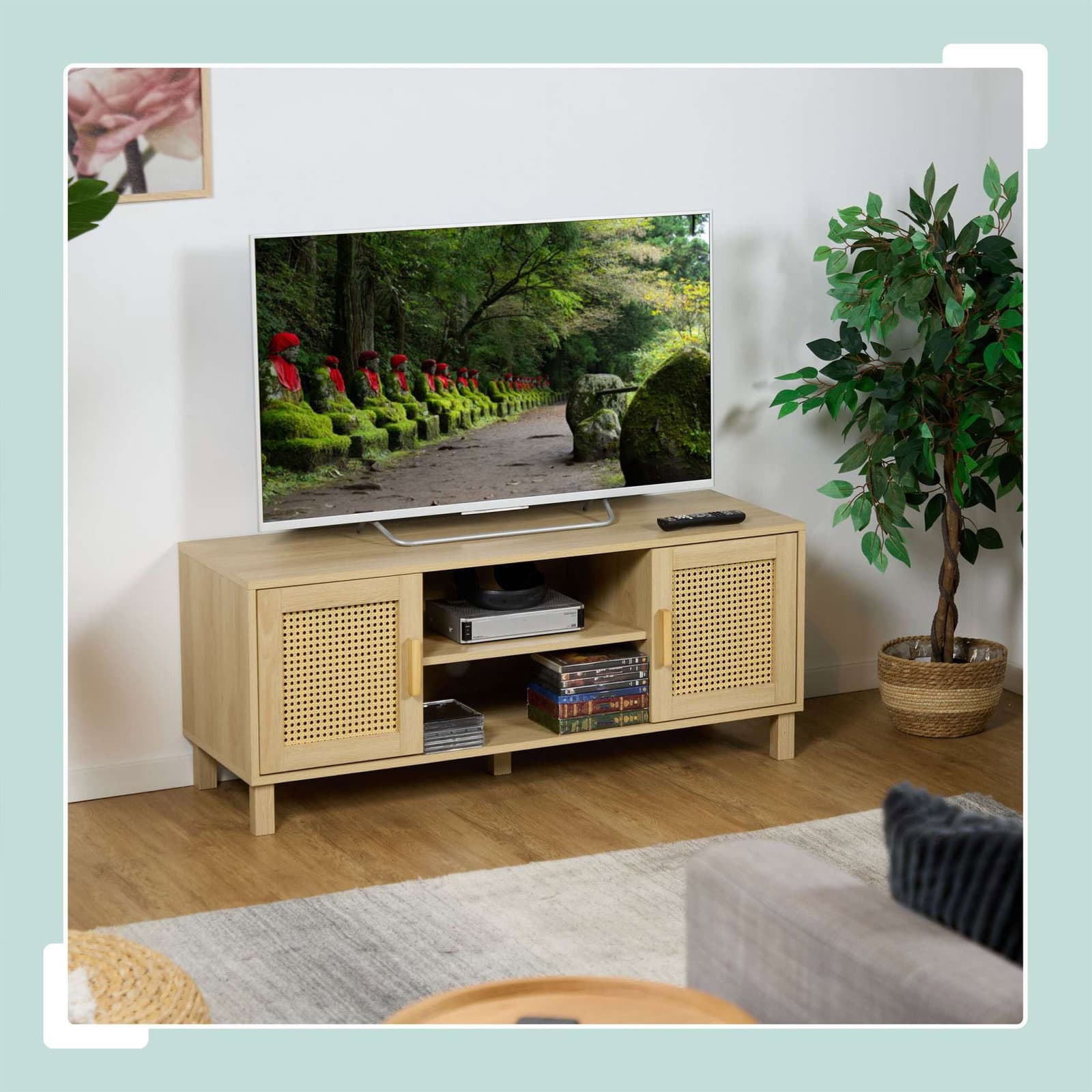 Meuble TV en rotin