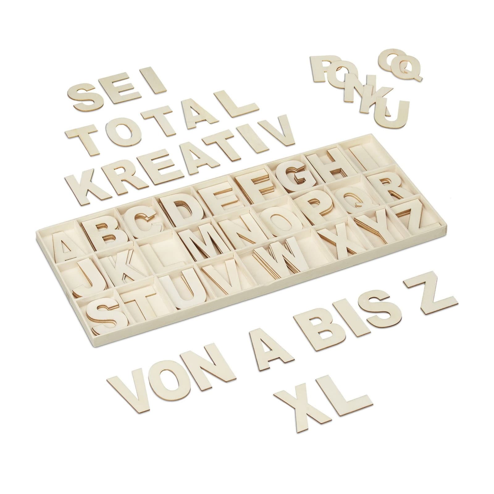 Ensemble de lettres XL en bois 104 pièces.