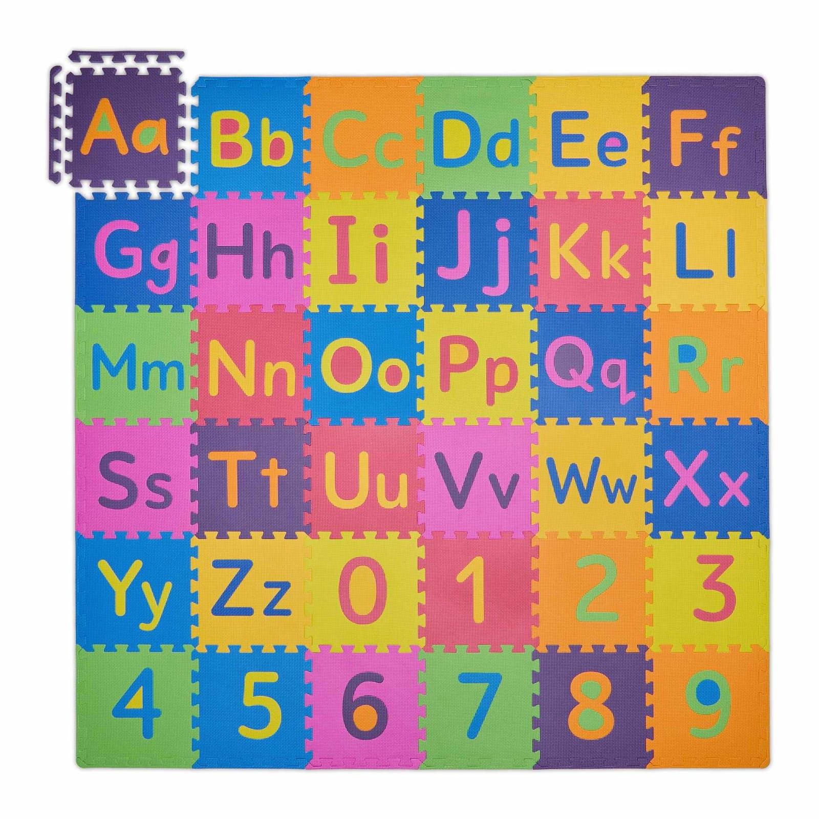 Tapis puzzle avec ABC et chiffres