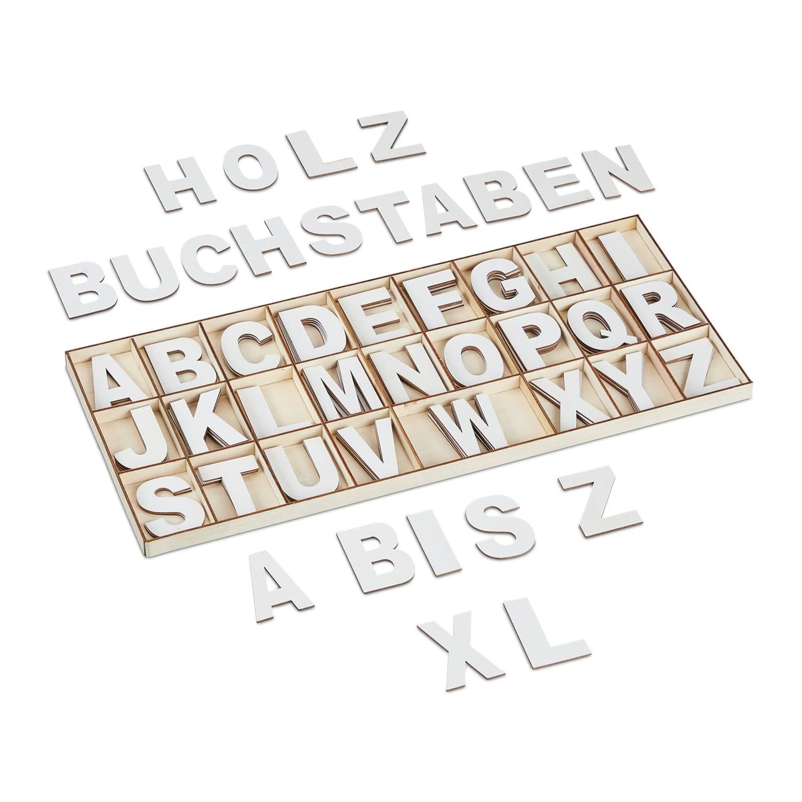 Set de lettres XL en bois 104 pièces