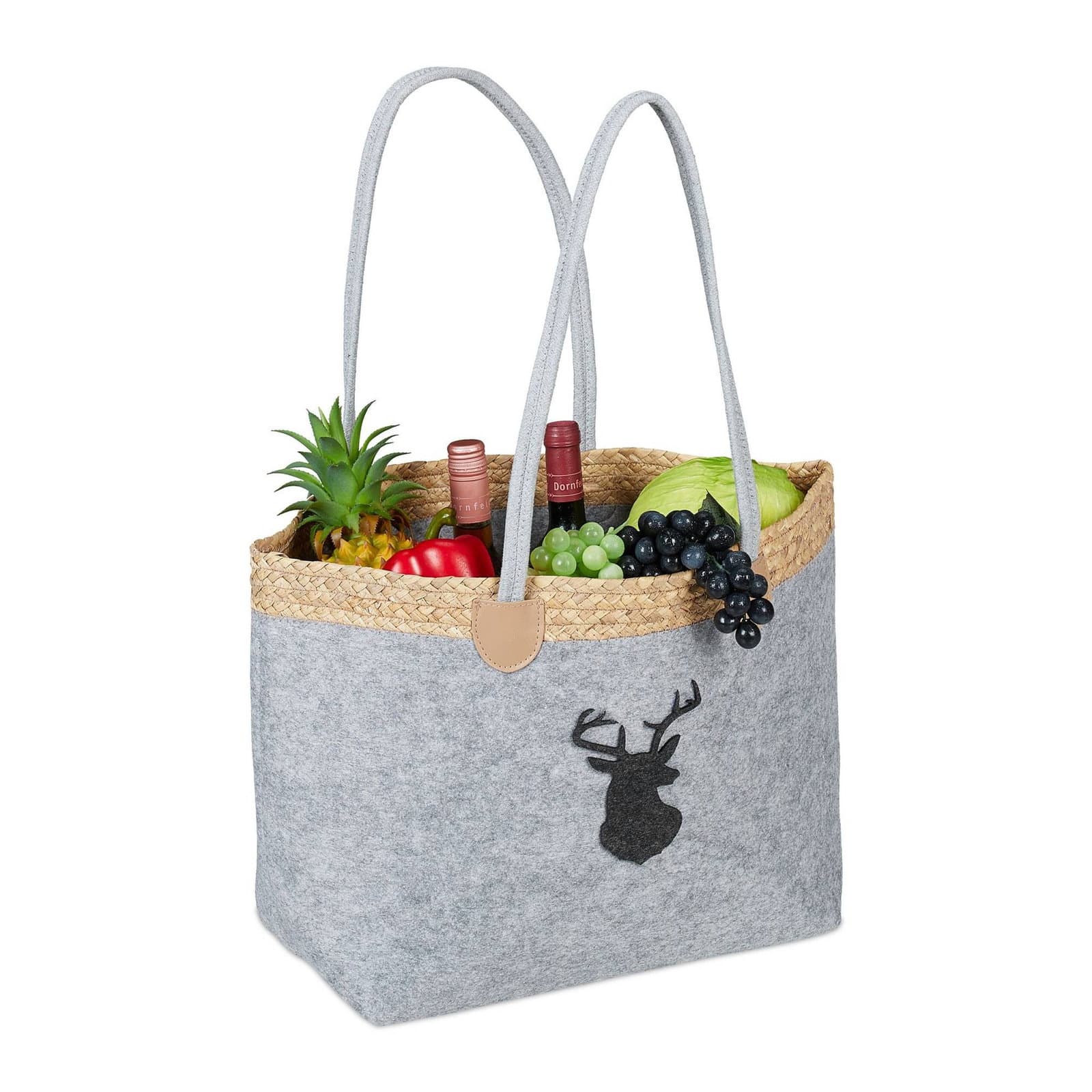 Borsa in feltro con motivo cervo