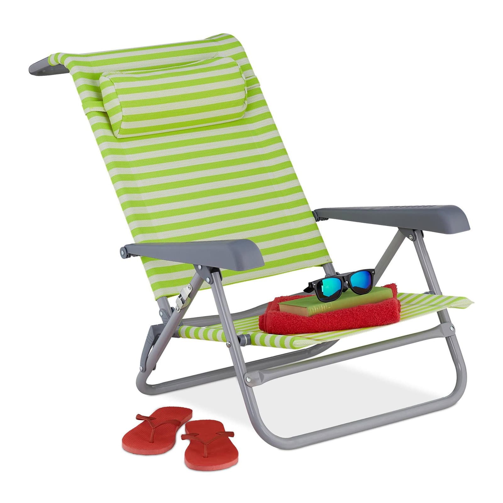 Strandstuhl mit Nackenkissen - klappbar