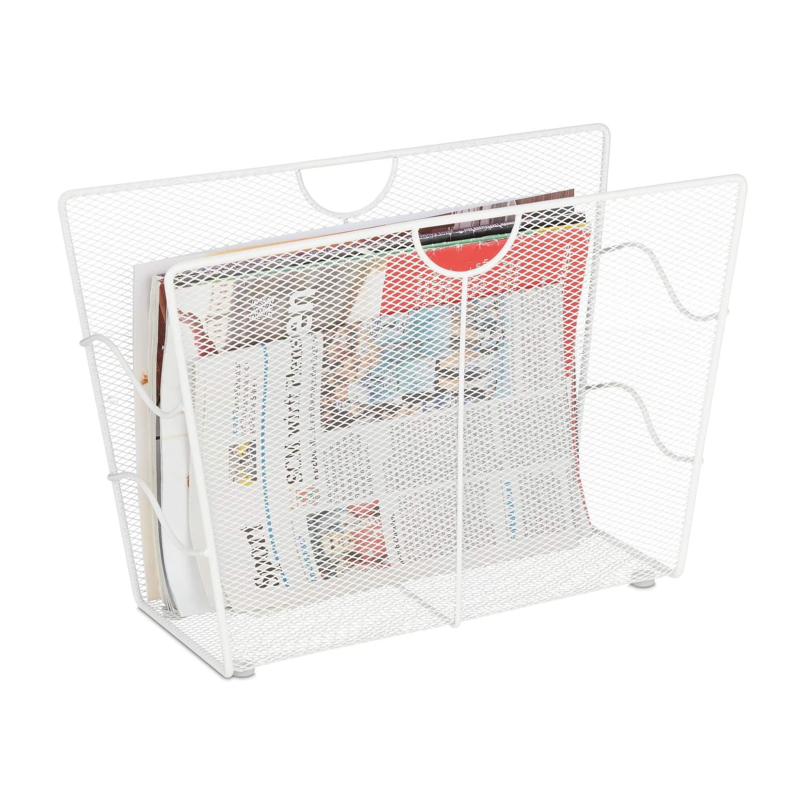 Porte-journaux en métal blanc