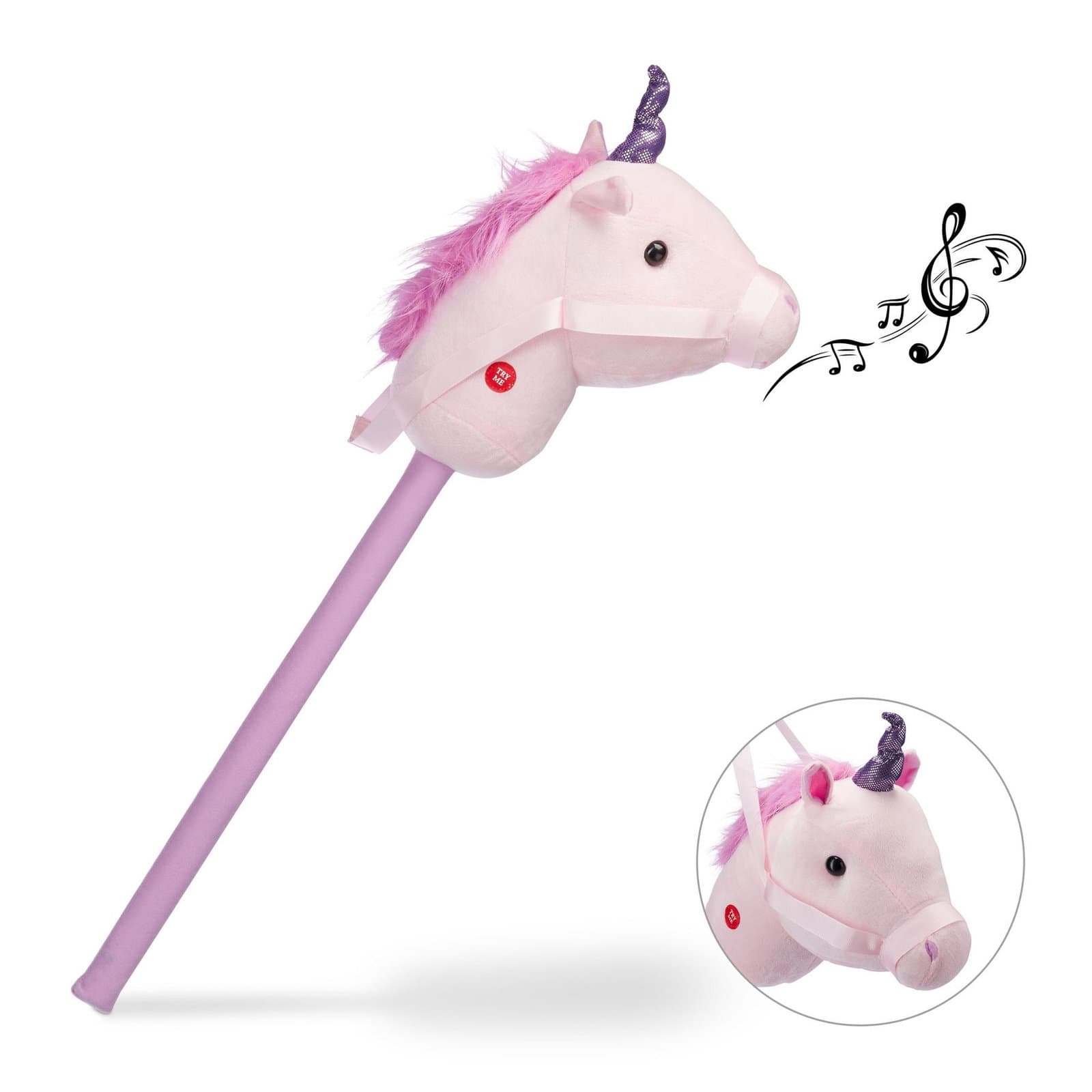 Cheval de loisir licorne avec son