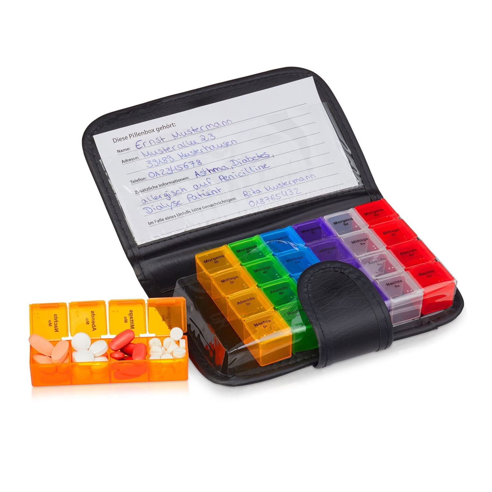 Scatola per tablet 7 giorni con borsa