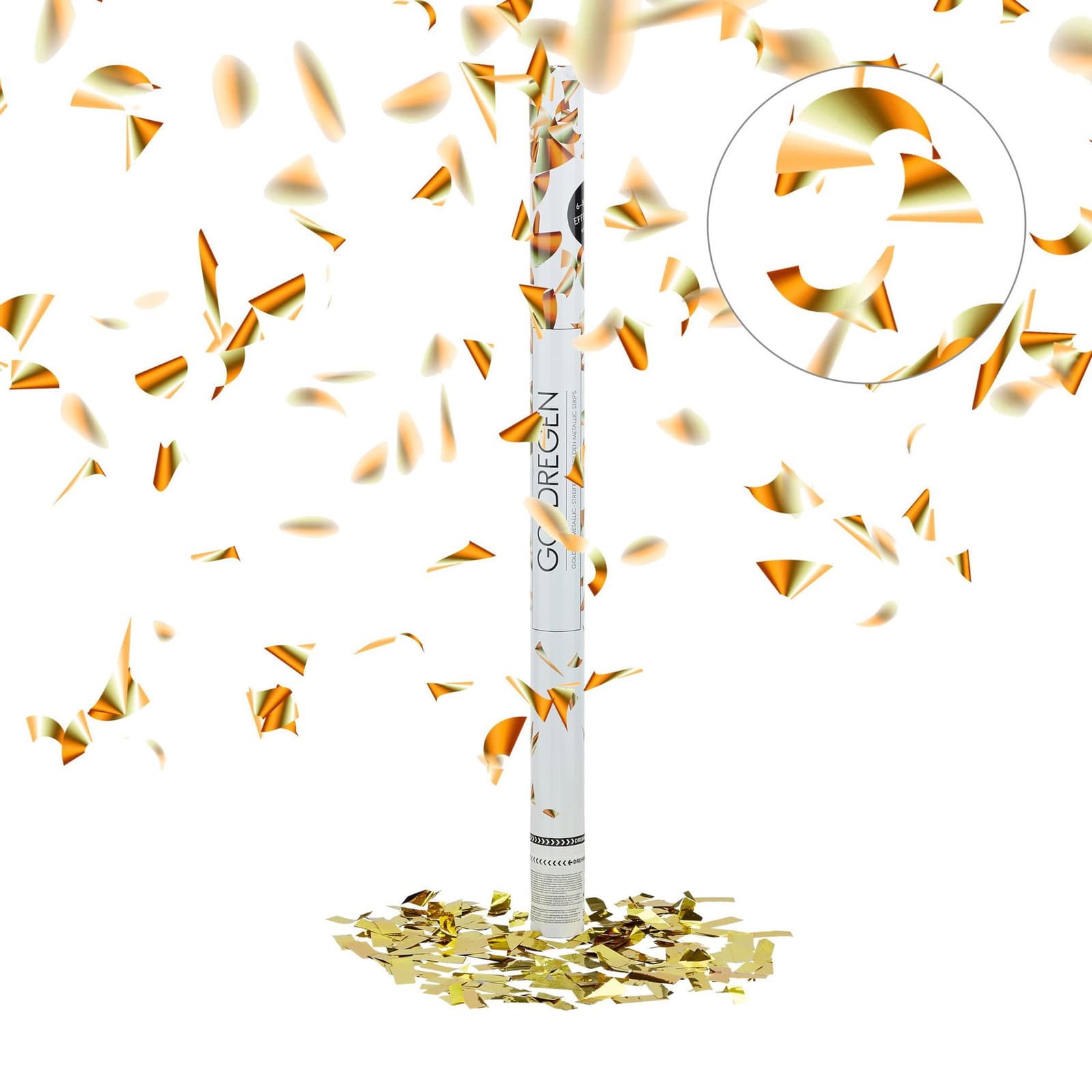 Cannone coriandoli 80 cm oro